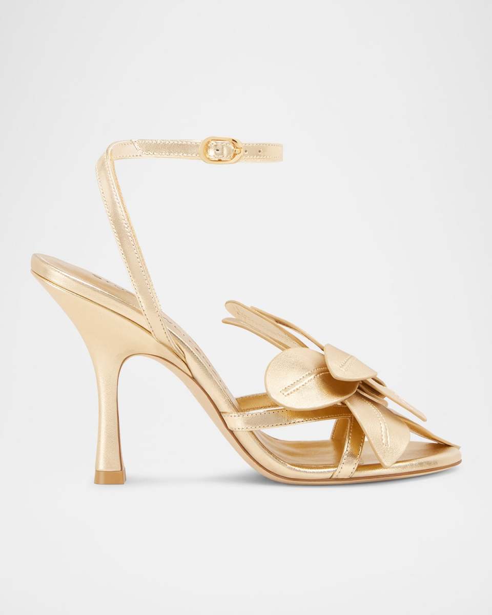 Paradise 100 Flower Metallic Leather Stiletto Sandals